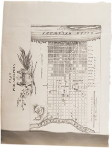 Mapa da Filadélfia, de um atlas dos Estados Unidos, 1824